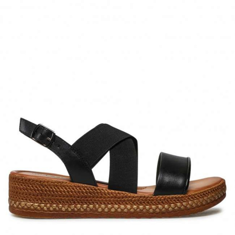 Women'S Shoes * | Wedges Sandals Lasocki Wi16-Warkocz-01 Black Black