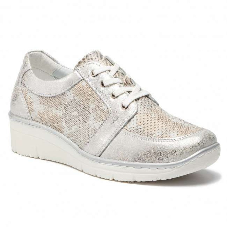 Women'S Shoes * | Wedge-Heeled Shoes Shoes Lasocki Wi23-2160-03 Gold Silver, Gold