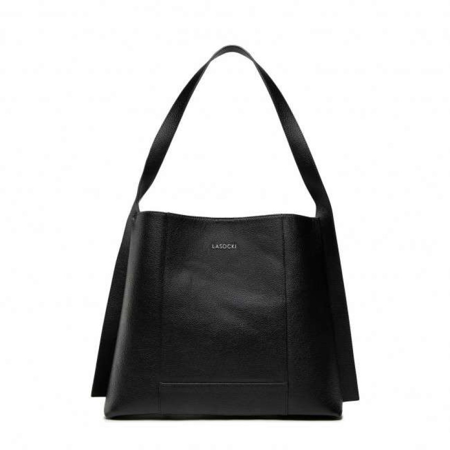 Handbags * | Canvas Totes & Shoppers Handbag Lasocki Mlt-K-023-10-01 Black Black