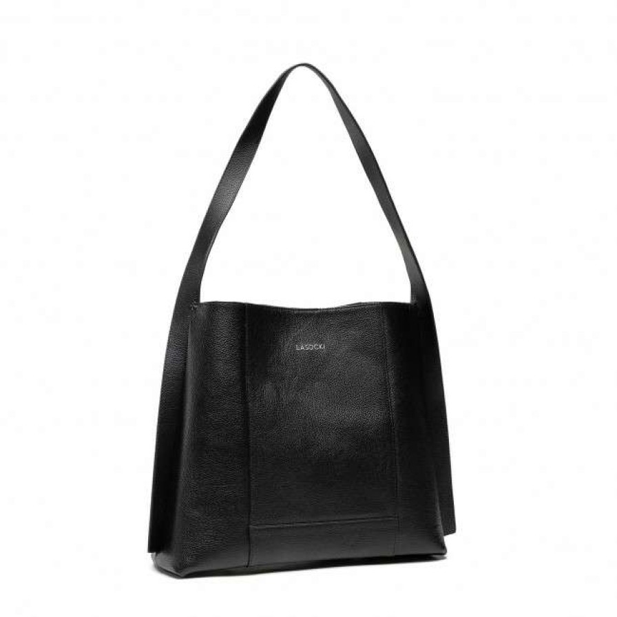 Handbags * | Canvas Totes & Shoppers Handbag Lasocki Mlt-K-023-10-01 Black Black