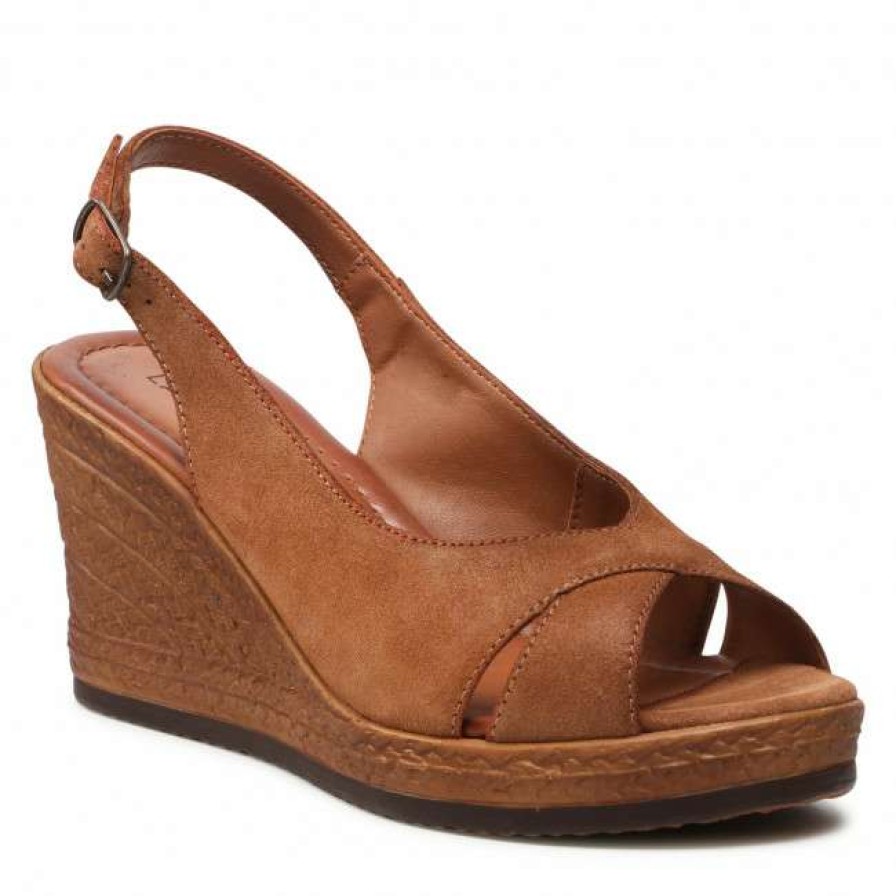 Women'S Shoes * | Wedges Sandals Lasocki Wi23-283-04 Camel Brown