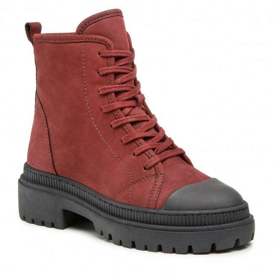 Women'S Shoes * | Hiking Boots Lasocki Wi16-14097-03 Maroon Dark Red