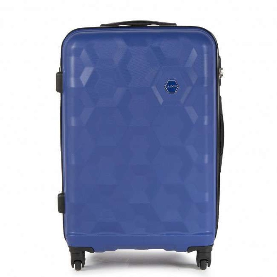 Accessories * | Suitcases Medium Trolley Lasocki Blw-A-102-90-08 Cobalt Blue Navy Blue