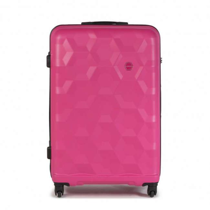 Accessories * | Suitcases Large Trolley Lasocki Blw-A-103-36-08 Pink Pink