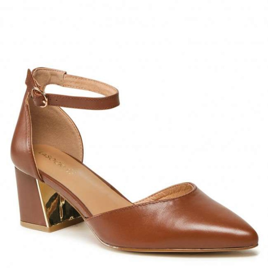 Women'S Shoes * | Heels Shoes Lasocki Wyl3022-5Z Camel Brown