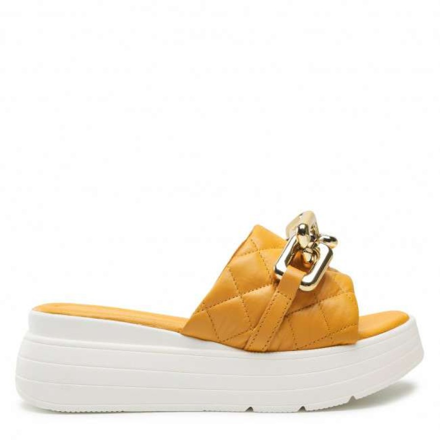 Women'S Shoes * | Wedges Slides Lasocki Arc-4884-02 Yellow Yellow