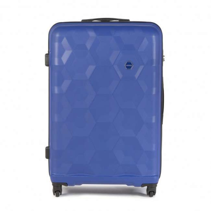 Accessories * | Suitcases Large Trolley Lasocki Blw-A-103-90-08 Cobalt Blue Navy Blue