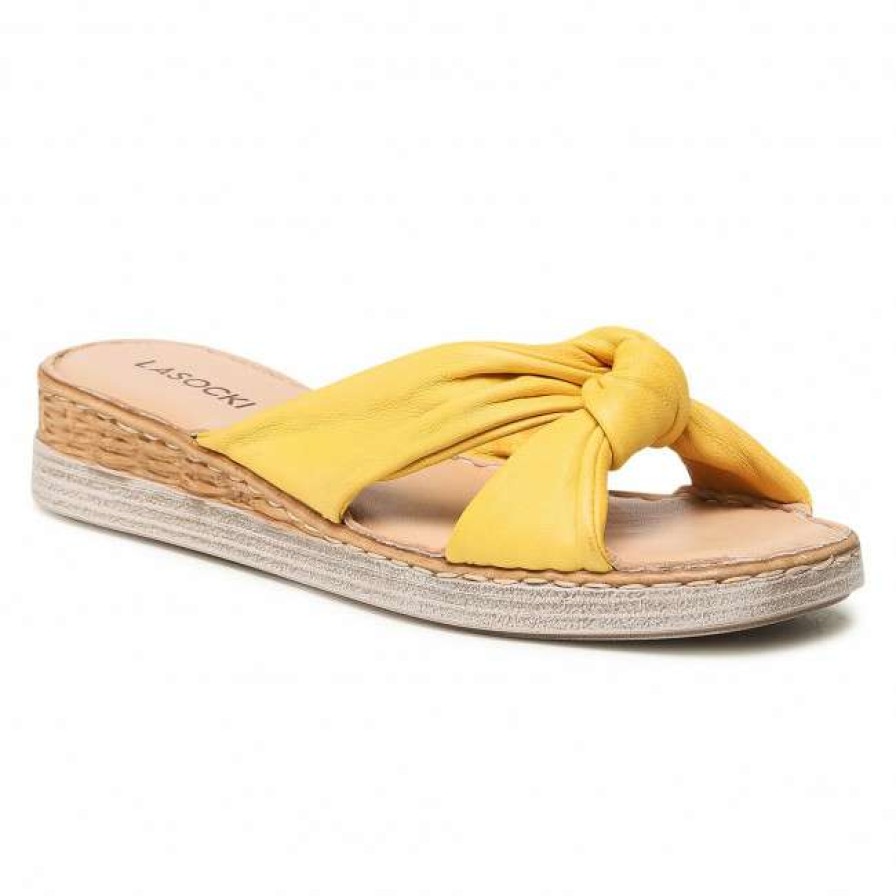 Women'S Shoes * | Casual Mules Slides Lasocki S425 Yellow Yellow