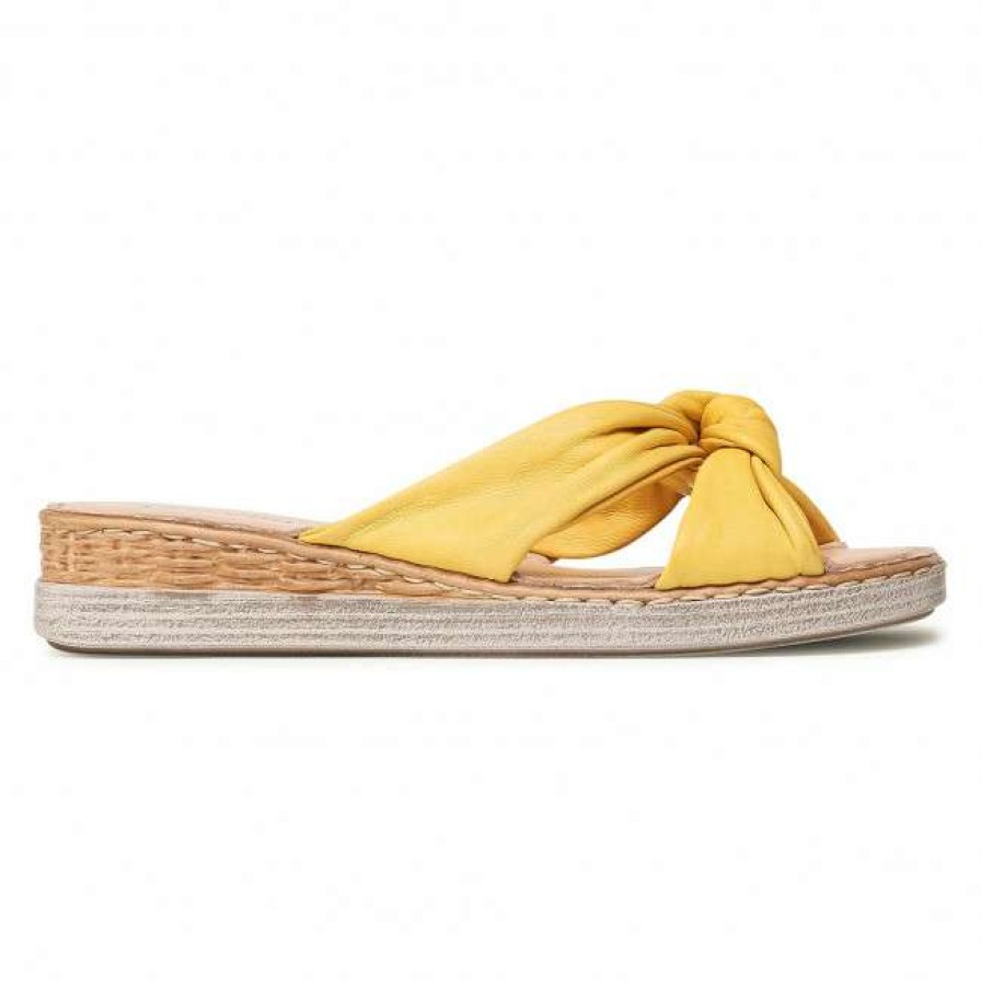 Women'S Shoes * | Casual Mules Slides Lasocki S425 Yellow Yellow