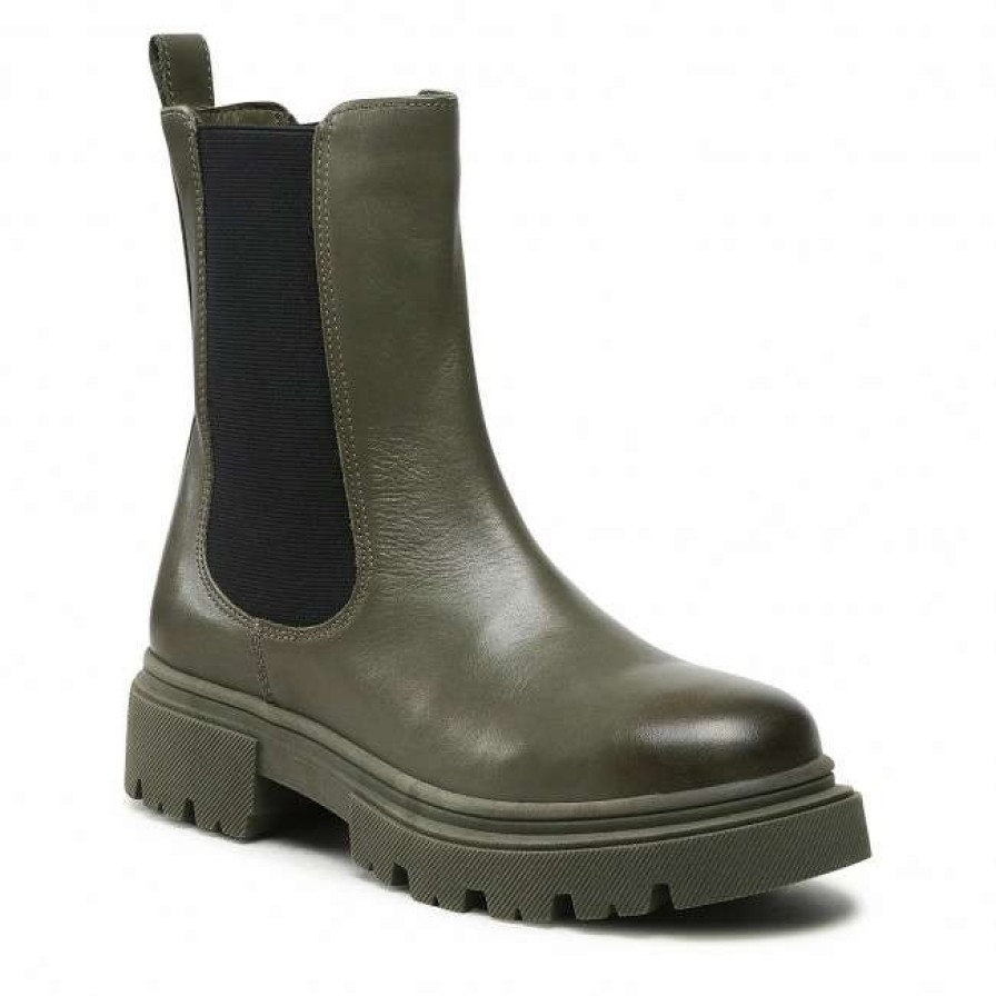 Women'S Shoes * | Elastic-Sides Chelsea Boots Lasocki Est-Donna-01 Green Khaki