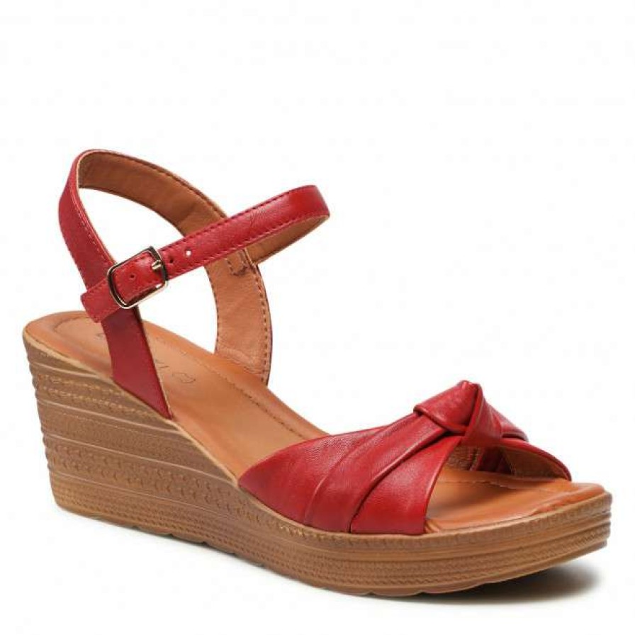 Women'S Shoes * | Wedges Sandals Lasocki Est-313-01 Red Red