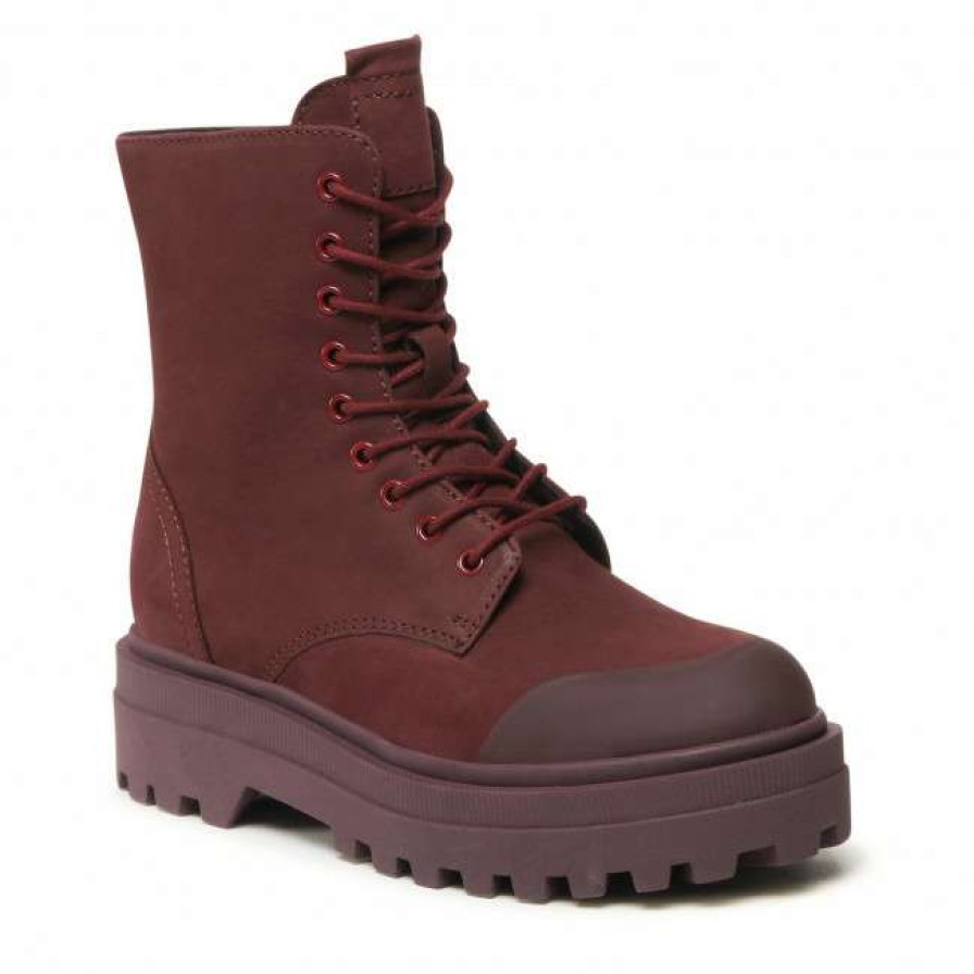 Women'S Shoes * | Hiking Boots Lasocki Wi16-Utra-02 Maroon Dark Red